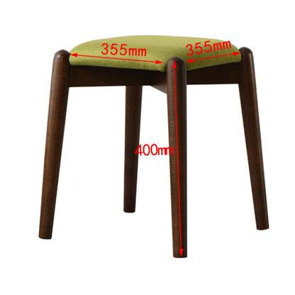 Tabouret de coiffeuse Isabella OSAKA en bois massif, style japonais scandinave, idéal pour le maquillage ou la toilette.