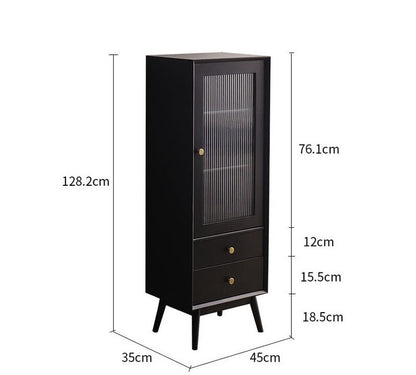 ELLEN SWEDEN Bibliothèque scandinave en verre et bois dur 