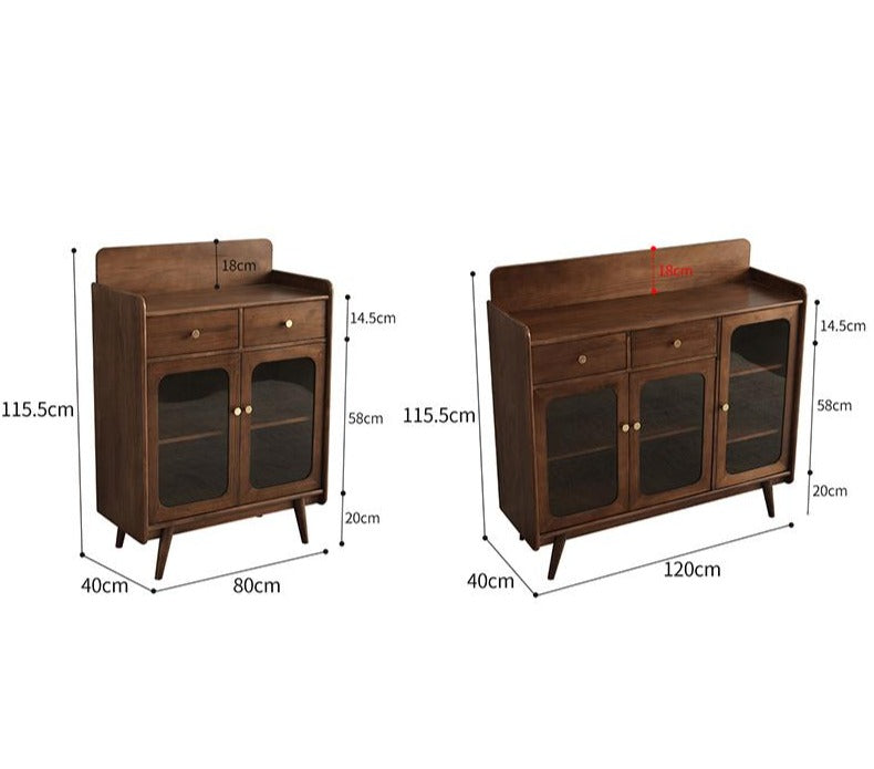 Vitrine en verre EASTON en bois de pin américain