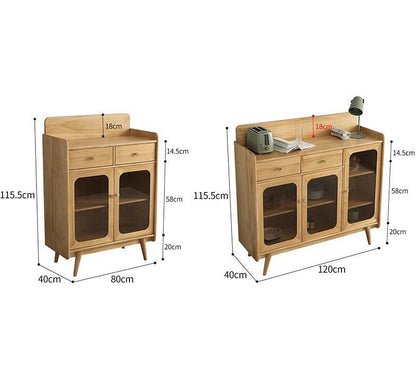 Vitrine en verre EASTON en bois de pin américain