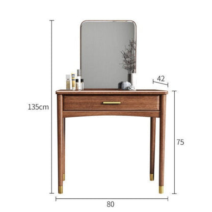 Coiffeuse CARLY Embassy en bois de santal massif avec miroir et meuble de rangement