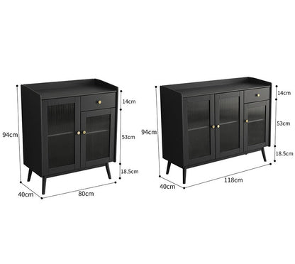 Buffet en bois massif scandinave Catalina MARRIOTT (4 couleurs, noyer, gris, noir, blanc) 