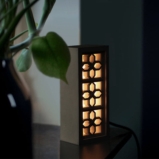 Veilleuse en béton à treillis chinois