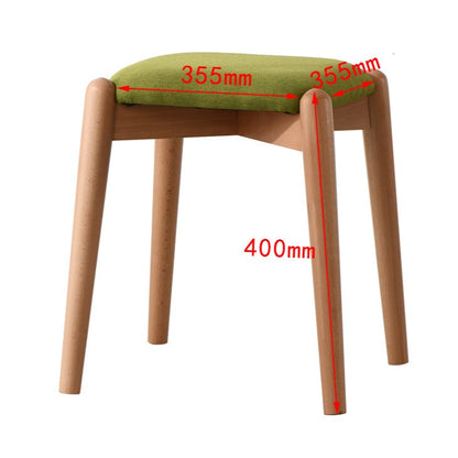Tabouret de coiffeuse Isabella OSAKA en bois massif, style japonais scandinave, idéal pour le maquillage ou la toilette.