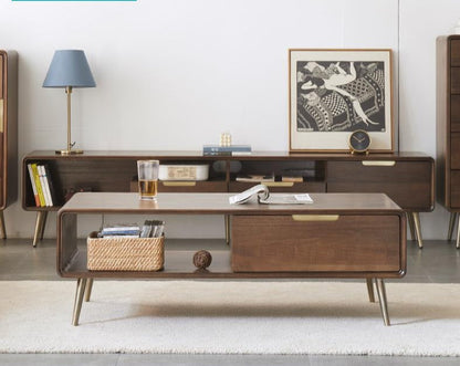 Table basse Lucas en bois massif de luxe nordique 