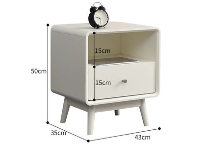 BROOKE MARRIOTT Table de chevet scandinave tout en bois massif nordique (4 couleurs noyer, gris, noir, blanc)