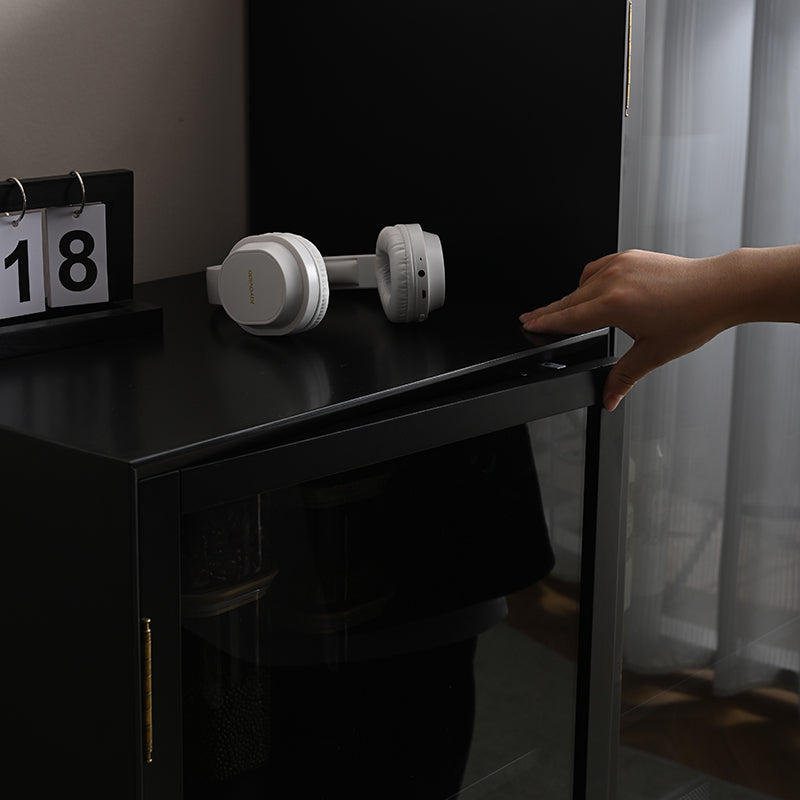 ELLE SWEDEN Bibliothèque en verre et bois massif (4 couleurs, 2 tailles) 