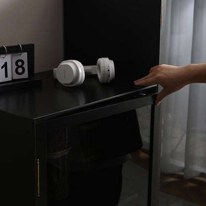 ELLE SWEDEN Bibliothèque en verre et bois massif (4 couleurs, 2 tailles) 