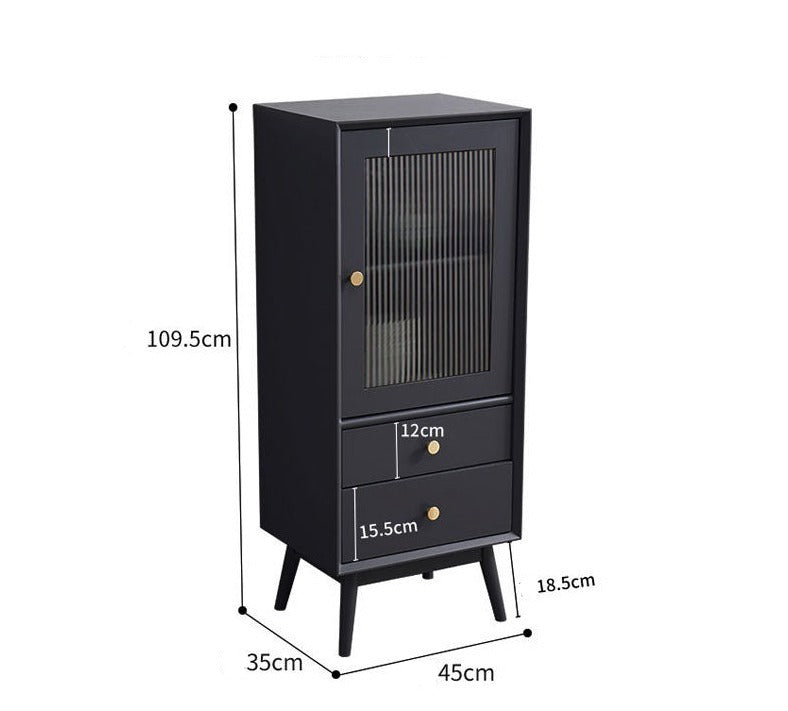 ELLEN SWEDEN Bibliothèque scandinave en verre et bois dur 