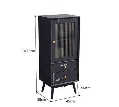 ELLEN SWEDEN Bibliothèque scandinave en verre et bois dur 