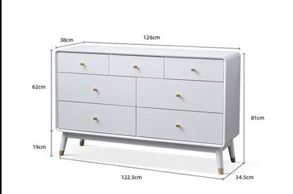 Commode ADELINE COURTYARD en bois massif noir, noyer, blanc, couleur naturelle