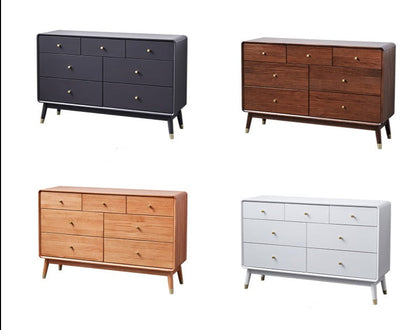 Commode ADELINE COURTYARD en bois massif noir, noyer, blanc, couleur naturelle