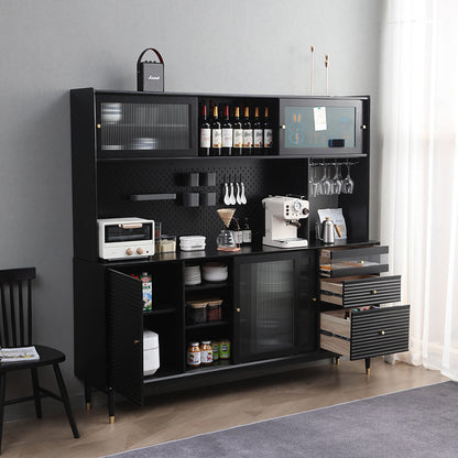 Buffet scandinave en bois massif ADALINE (3 couleurs, 3 tailles)