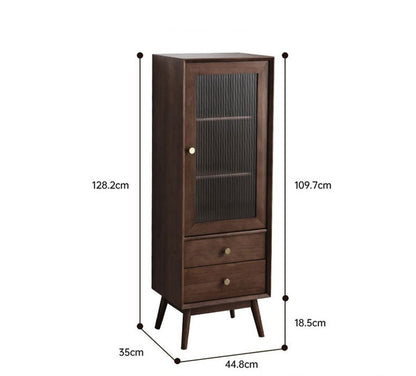 ELLEN SWEDEN Bibliothèque scandinave en verre et bois dur 