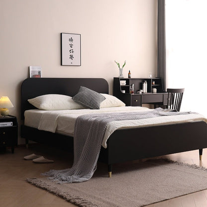 Lit Anastasia HYATT scandinave nordique en bois massif pur pour chambre à coucher (2 tailles, 4 couleurs)