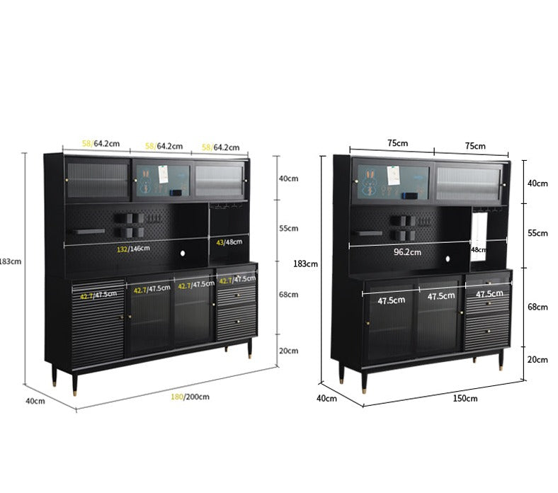 Buffet scandinave en bois massif ADALINE (3 couleurs, 3 tailles)