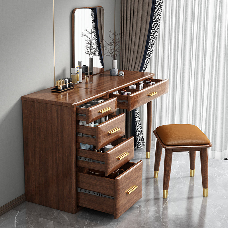 Coiffeuse CARLY Embassy en bois de santal massif avec miroir et meuble de rangement