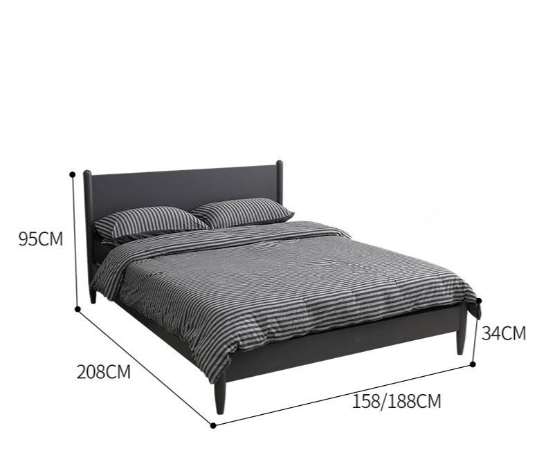 Lit contemporain LEON au design nordique élémentaire, 1,5/1,8 m, Queen/King Size