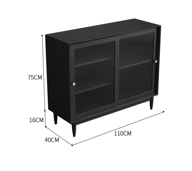 Buffet d'exposition industriel minimaliste en verre ELIANA 