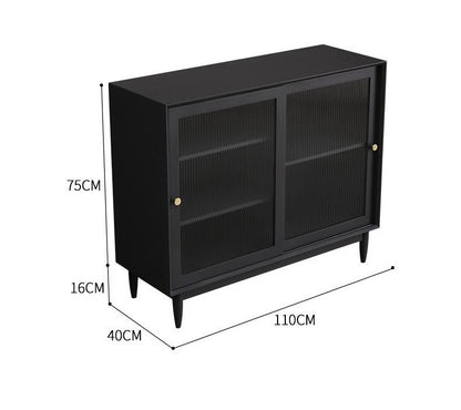 Buffet d'exposition industriel minimaliste en verre ELIANA 