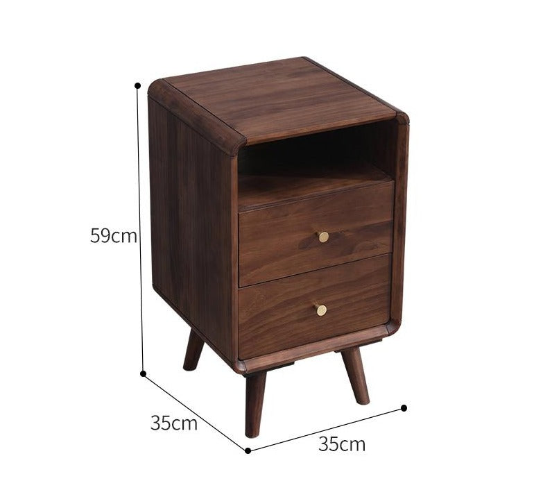 Table de chevet nordique en bois massif JAMES, style chambre à coucher, 35 cm 