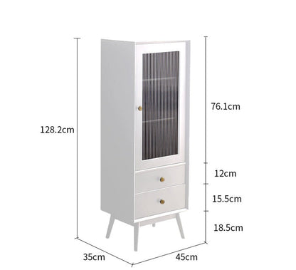 ELLEN SWEDEN Bibliothèque scandinave en verre et bois dur 