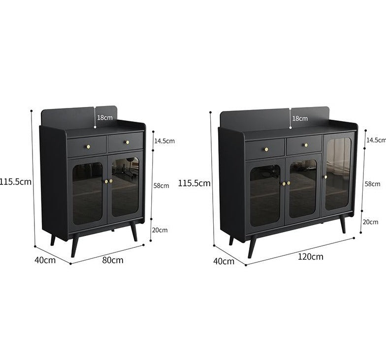 Vitrine en verre EASTON en bois de pin américain