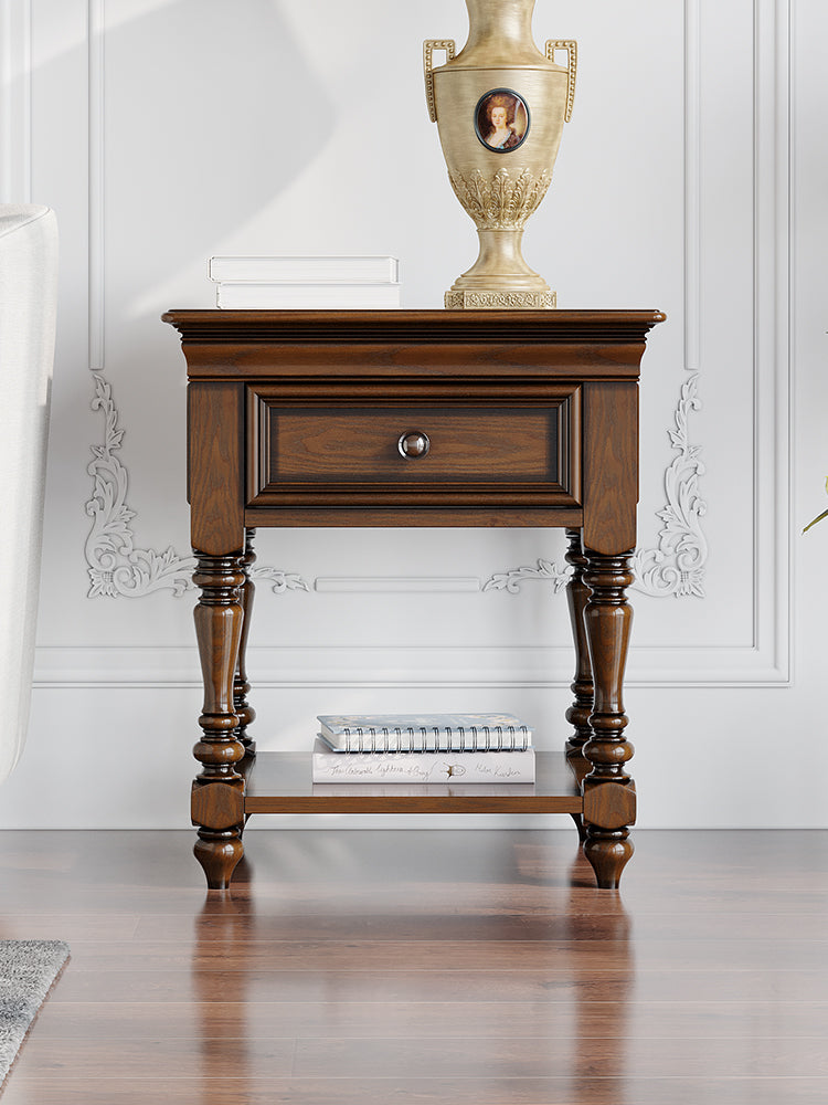 Lampe de chevet ALICE SHERATON, table d'appoint, meuble de conception allemande