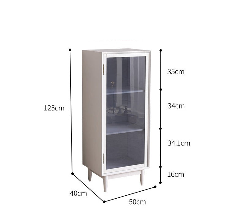ELLE SWEDEN Bibliothèque en verre et bois massif (4 couleurs, 2 tailles) 