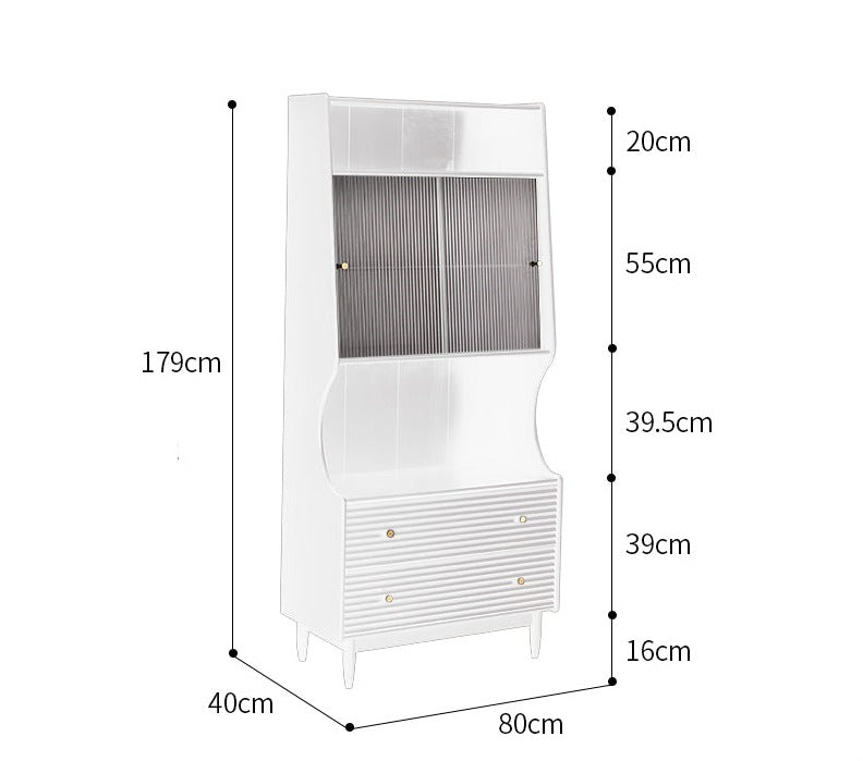 Buffet japonais scandinave en verre ISABEL TOKYO (noyer, noir, gris, blanc) 