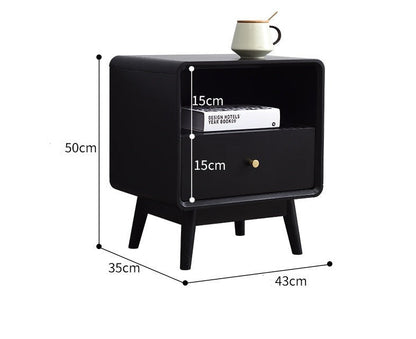 BROOKE MARRIOTT Table de chevet scandinave tout en bois massif nordique (4 couleurs noyer, gris, noir, blanc)