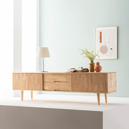 Meuble TV Catherine MARRIOTT en bois massif scandinave (couleur noyer, naturel)