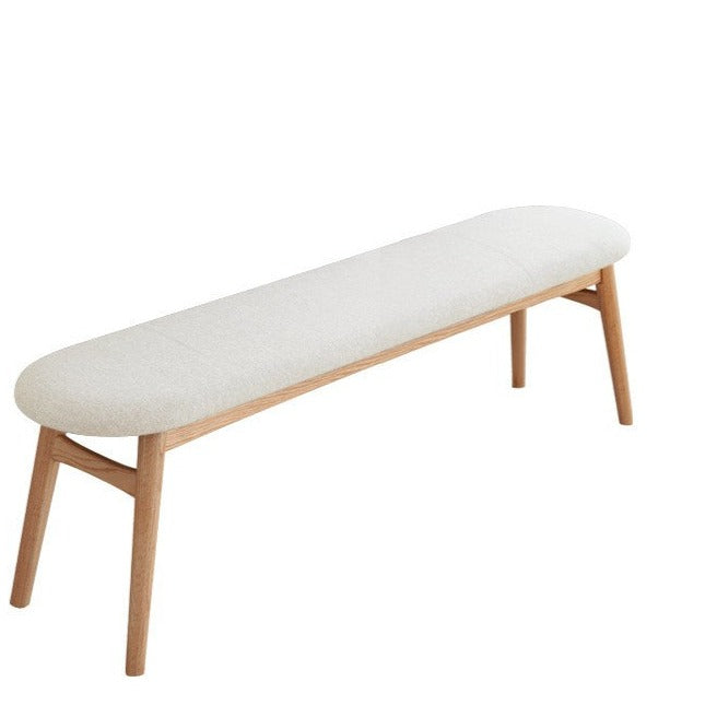 Banc en bois massif LYRIC BELAIR en chêne nordique avec coussin lavable en tissu 