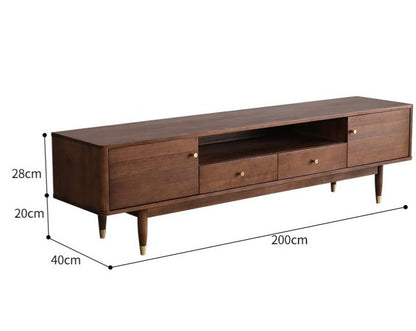 Meuble TV console en bois massif nordique ELIJAH au design simple et moderne 