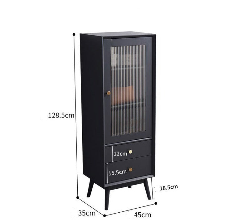 ELLEN SWEDEN Bibliothèque scandinave en verre et bois dur 