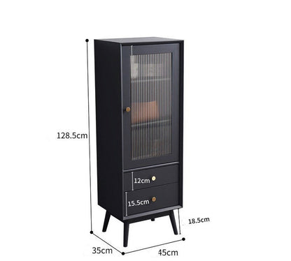 ELLEN SWEDEN Bibliothèque scandinave en verre et bois dur 