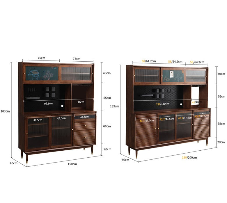 Buffet scandinave en bois massif ADALINE (3 couleurs, 3 tailles)