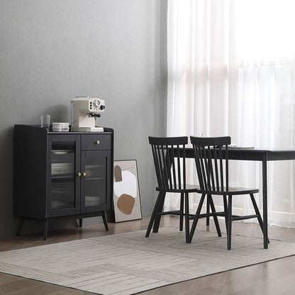 Buffet en bois massif scandinave Catalina MARRIOTT (4 couleurs, noyer, gris, noir, blanc) 