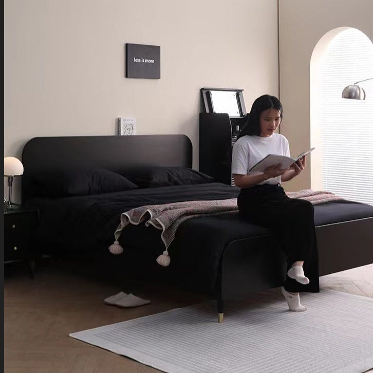 Lit Anastasia HYATT scandinave nordique en bois massif pur pour chambre à coucher (2 tailles, 4 couleurs)