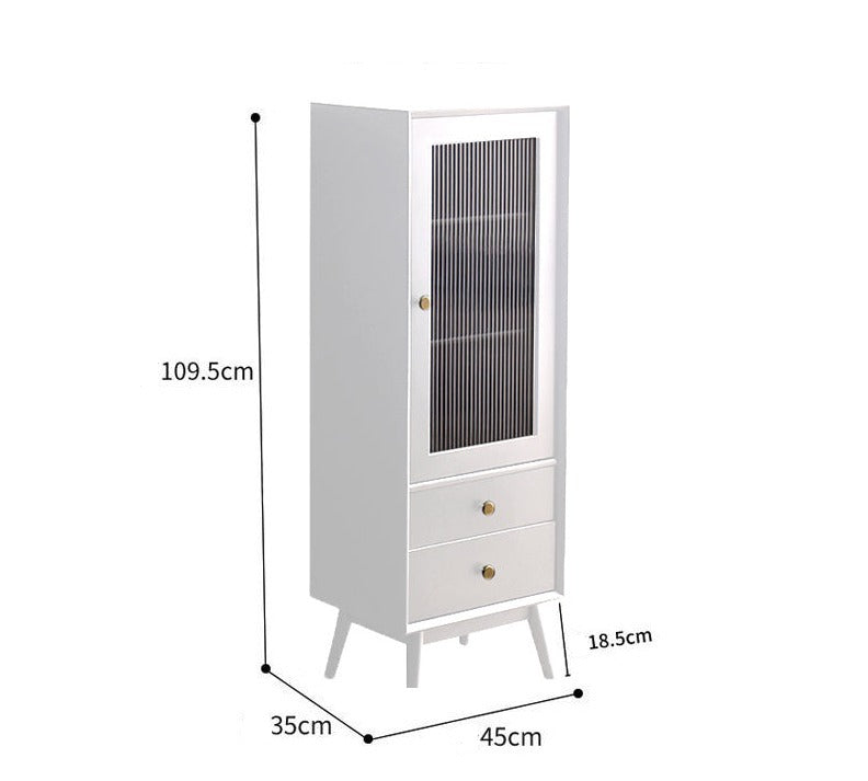 ELLEN SWEDEN Bibliothèque scandinave en verre et bois dur 