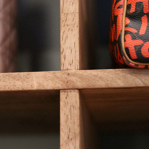 Bibliothèque/Vitrine ANA NEW YORK HILTON en bois dur américain, noyer, couleur naturelle, 3 tailles 