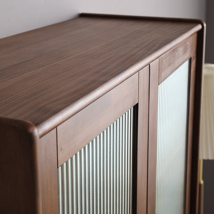 Vitrine en verre EZRA en pin américain 