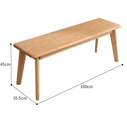 Banc LINCOLN Nordic Modern en bois massif, tabouret long 