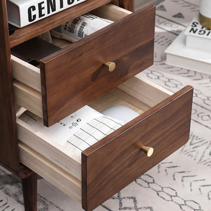 Table de chevet nordique en bois massif JAMES, style chambre à coucher, 35 cm 