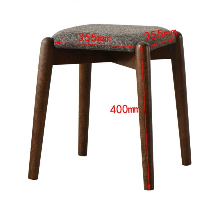 Tabouret de coiffeuse Isabella OSAKA en bois massif, style japonais scandinave, idéal pour le maquillage ou la toilette.