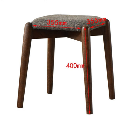 Tabouret de coiffeuse Isabella OSAKA en bois massif, style japonais scandinave, idéal pour le maquillage ou la toilette.