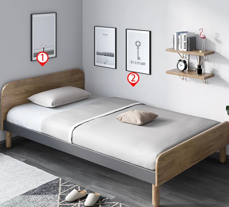 Lit simple / queen en bois massif ELIAS 1 / 1,2 / 1,5 m 