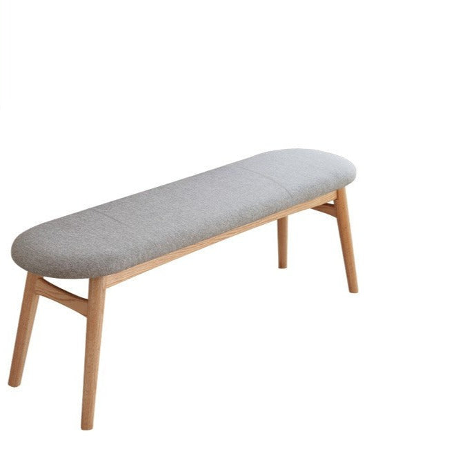 Banc en bois massif LYRIC BELAIR en chêne nordique avec coussin lavable en tissu 