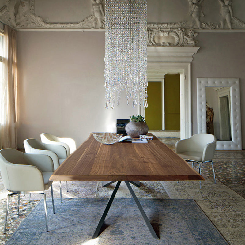 AUTOMNE Table à manger minimaliste nordique en bois massif de style industriel 