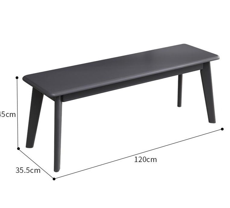 Banc LINCOLN Nordic Modern en bois massif, tabouret long 